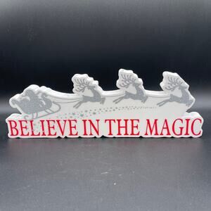 Believe in the Magic Christmas Santa Sleigh Sign - Quill to Paper by Sixtrees